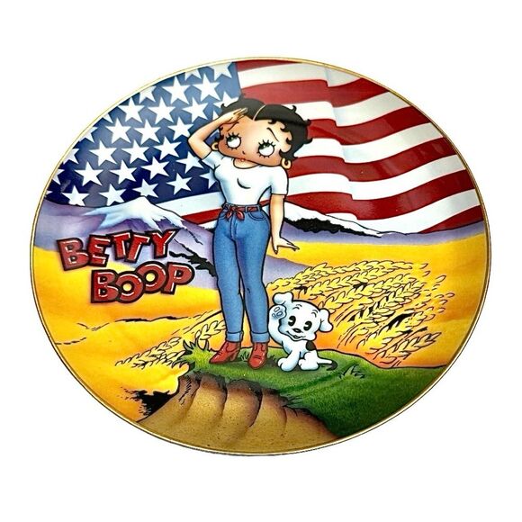 Danbury Mint  " Stars And Stripes "  Betty Boop  America's Sweetheart Plate - Picture 1 of 4